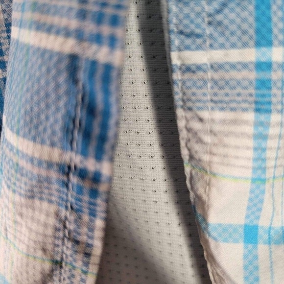 Under Armour UA Shirt SS Golf Hike Heat Gear Button Up Plaid Men’s Blue Size XL - Picture 7 of 14